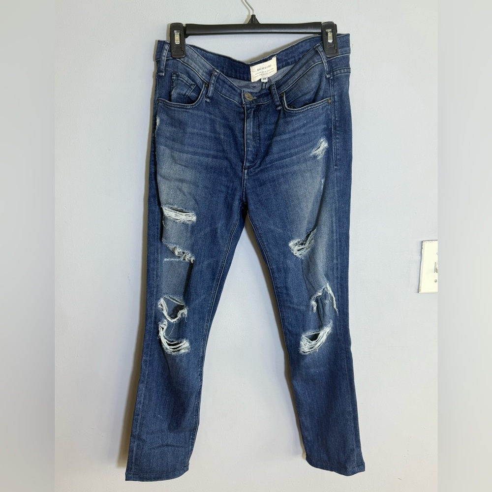McGuire distressed Newton skinny jeans dark wash size 28